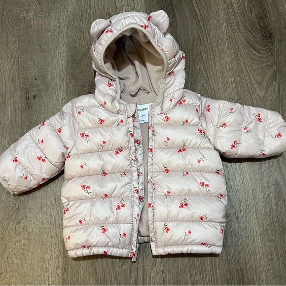 3-6M old navy baby girl winter hooded coat - Picture 1 of 1